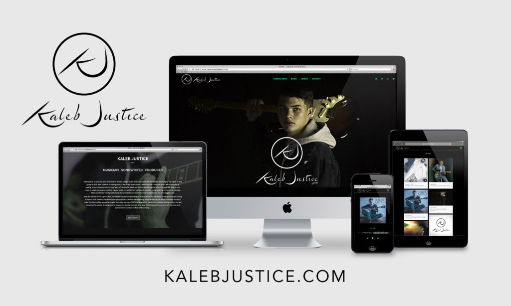 kaleb new website on devices